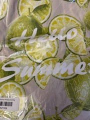 Hello Summer Lime Fruit Print Eco Reusable Shopping Bag SKU71329