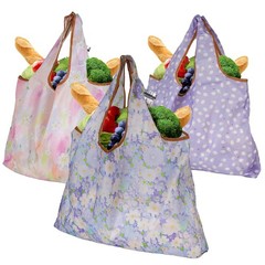 3 PCS Extra Large Foldable Grocery Bag 22×15 Inch Holds 44lb Reusable Storage