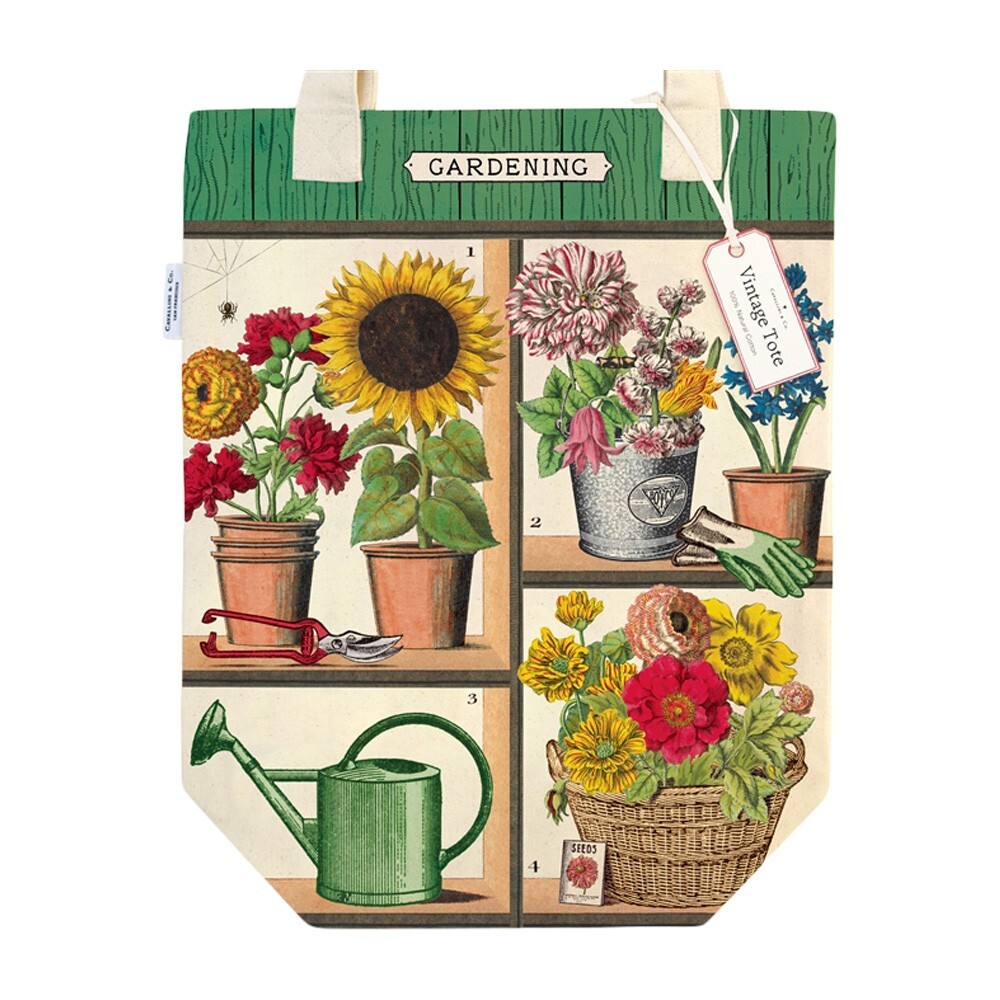 Cavallini & Co., “Gardening” Heavyweight Cotton Canvas Tote / Shopping Bag