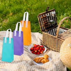 25pcs Insulated Take Out Bags, 4.7″ x 3.9″ x 11″ Thermal Lunch Bags Purple