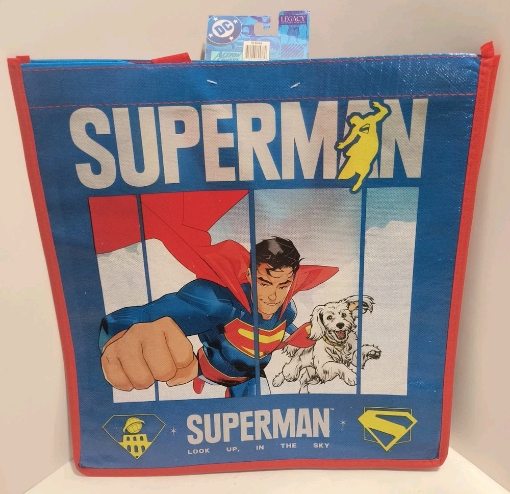 DC Comics SUPERMAN Superhero Large Reusable Eco BLUE Gift/Shopping Bag 🆕🆓ship!