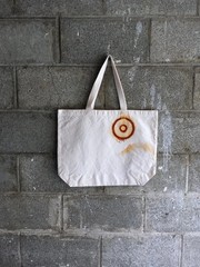 Organic Cotton Farmers Market Tote Bag Rusty Gears Handmade XL 18×14.5 Rust Dyed