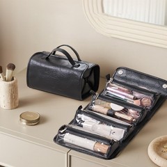 Lacabin 4 in 1Portable Makeup Bag with 4 9.44 X 5.51 X 4.72 Inches, Black