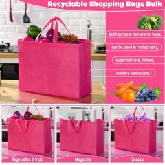 Reusable Grocery Bags Large Non Woven Shopping Foldable Portable 16x6x12 Inch