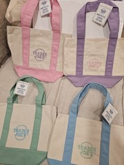 New w/ tags! USA Trader Joe’s Mini Tote bags in all 4 Pastel Colors, 4-pack set!