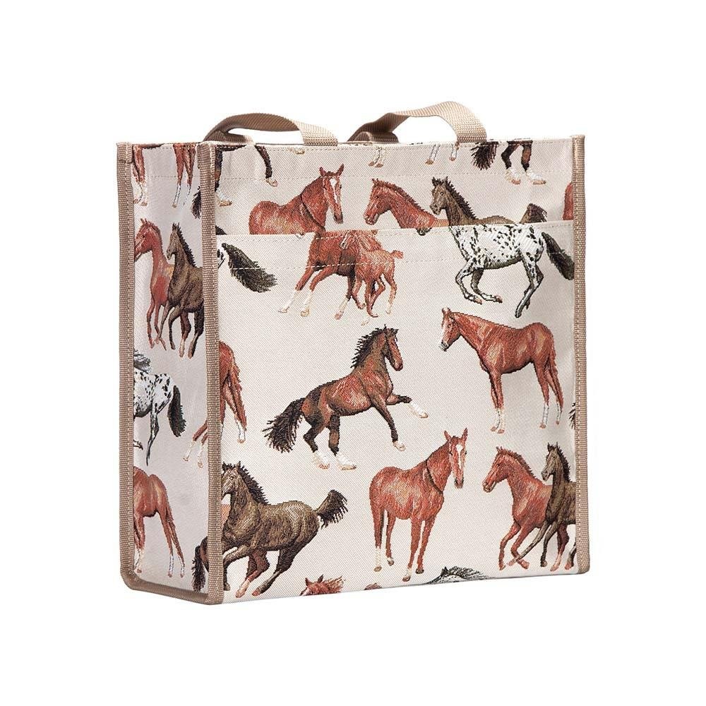 Signare Tapestry Shoulder Bag Shopping Bag for Women with Running Horse Desig…