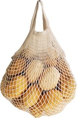 SHUYUE 3 pack Reusable Grocery Bags Cotton Net Shopping Tote Medium, Beige