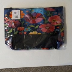 Floral Reusable Tote Shopping Bag Blue/Multicolor 45 cm L x 13 cm W x 33 cm H