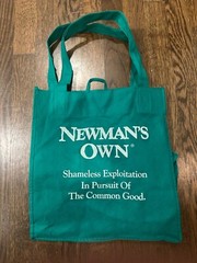 Newman’s Own Organic Grocery Tote Bag Green 12″ Earthwise Foldable Reusable RARE