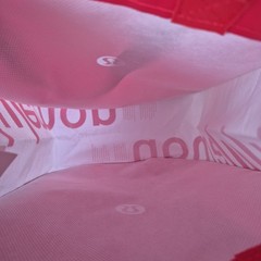 Lululemon Small 12x9x5 Reusable Shopping Tote Lunch Bag Yoga ❤️ Red ❤️ Recycled