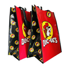 Buc-ee’s❤️ Two reusable shopping Bags 16in x 12in NEW w/Free Bucees Sticker Tag