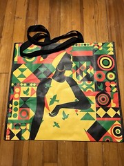 REUSABLE SHOPPING TRAVEL TOTE BAG RASTA COLORS ECO FRIENDLY TJX NEW