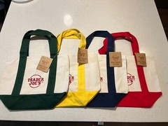NWT Trader Joe’s Mini Canvas Tote Bag SET OF 4 (yellow, blue, red, green)