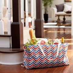 Canvas Multi-Purpose Tote Bag with Handles, Chevron Pattern