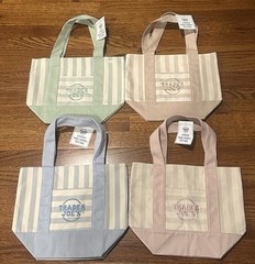 Trader Joe’s Mini Pastel Stripe Canvas Tote Bag Limited Edition Set Of 4 In Hand