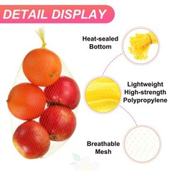 100Pcs Reusable Mesh Produce Bags, 15.7 Inches Egg Hatching Bags, Yellow