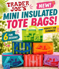Trader Joe’s Mini Insulated Tote Bag – Summer 2026 Set of 6 Limited Edition NEW