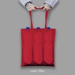 12-Pack Economical 16″x15″ Red Cotton Tote Bag, Lightweight Medium Reusable G…