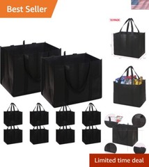 Set of 10 Extra Large Reusable Grocery Bags – Durable Foldable Shopping Totes