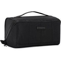 NISHEL Travel Makeup Bag for Women, Fluffy & Lightweight Open Medium, Black