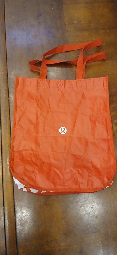 LULULEMON LARGE Reusable Shopping Tote Bag RED 16″ x 14″ x 6.5″ Inches