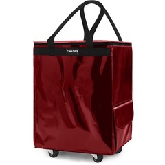 (Medium,Red) Reusable Grocery Bag on 4 Wheels, 70L Foldable Rolling Tote Bag …