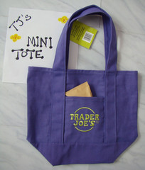 New Trader Joe’s Halloween Purple Neon Green Mini Canvas Reusable Tote Bag