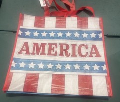 New Lot Of Two TJ MAXX REUSABLE SHOPPING TRAVEL Beach TOTE BAGS America Cherry