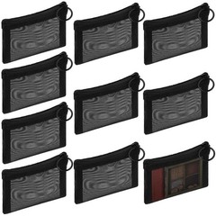 Frienda 10 Pcs Small Mesh Bags with Zipper Mini 3 x 4 Inch, Black