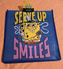 SpongeBob SquarePants “Serve Up Smiles” Blue Shopping Bag/Tote With Handle 🆕