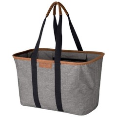 CleverMade Collapsible LUXE Tote Heather Gray/Black – 30L 8 Gal Structured To…