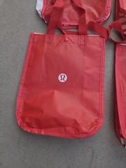 Lululemon Small Lot of 4 Reusable Shopping Tote Lunch Bags Red White