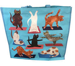 YOGA Cats TJ Maxx Reusable Shopping Bag Cute Exercise Kitty Cat Tote NEW