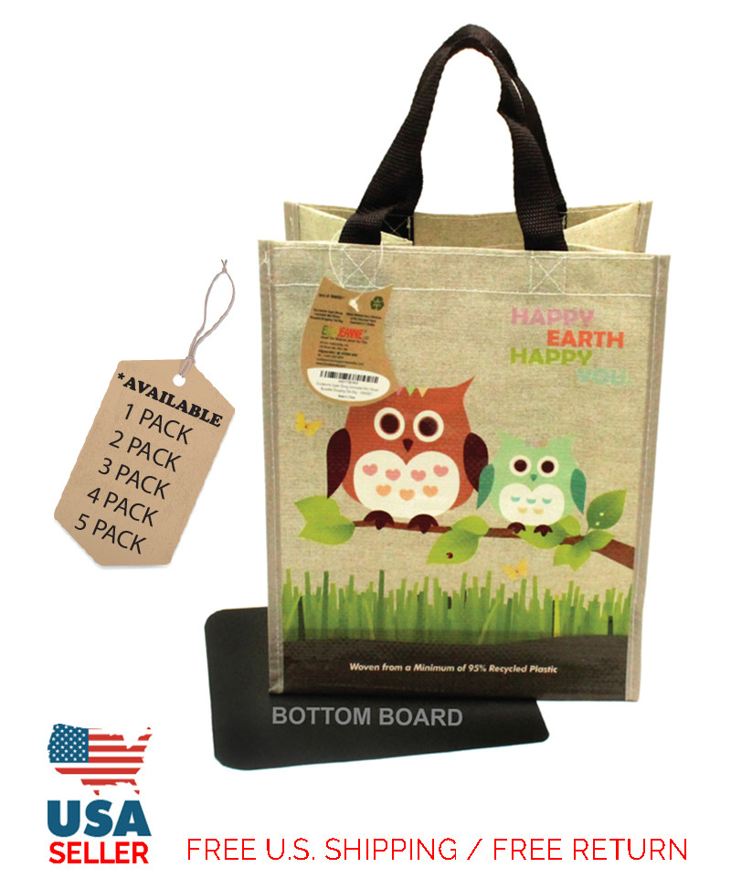 EcoJeannie Super Strong Laminated Mini Woven Reusable Shopping Tote Bag
