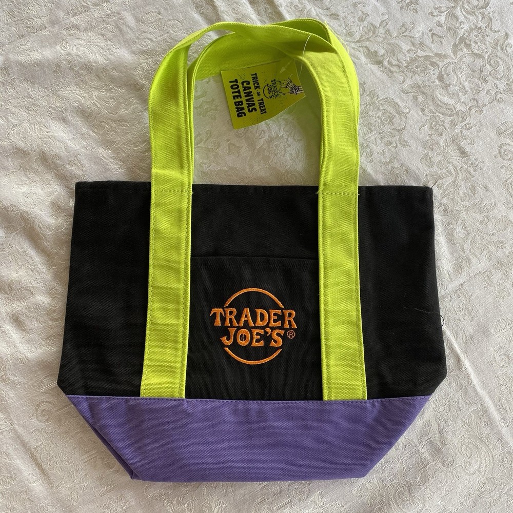 New Trader Joe’s Black/Orange/Purple/Green Mini Trick Or Treat Tote