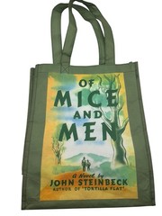 Barnes & Noble Reusable Tote Book Bag Of Mice And Men John Steinbeck Green 15×12