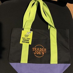Trader Joe’s Mini Halloween Canvas Tote Bag Black/Purple/Green. Limited edition