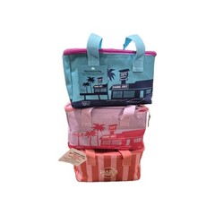 FREE SHIPPING]Trader Joe’s Mini Insulated Bag,SET OF 3:Pink Stripe, Violet, Blue