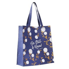 Reusable Shopping Tote Bag for Women: Be Still & Know – Psalm 46:10