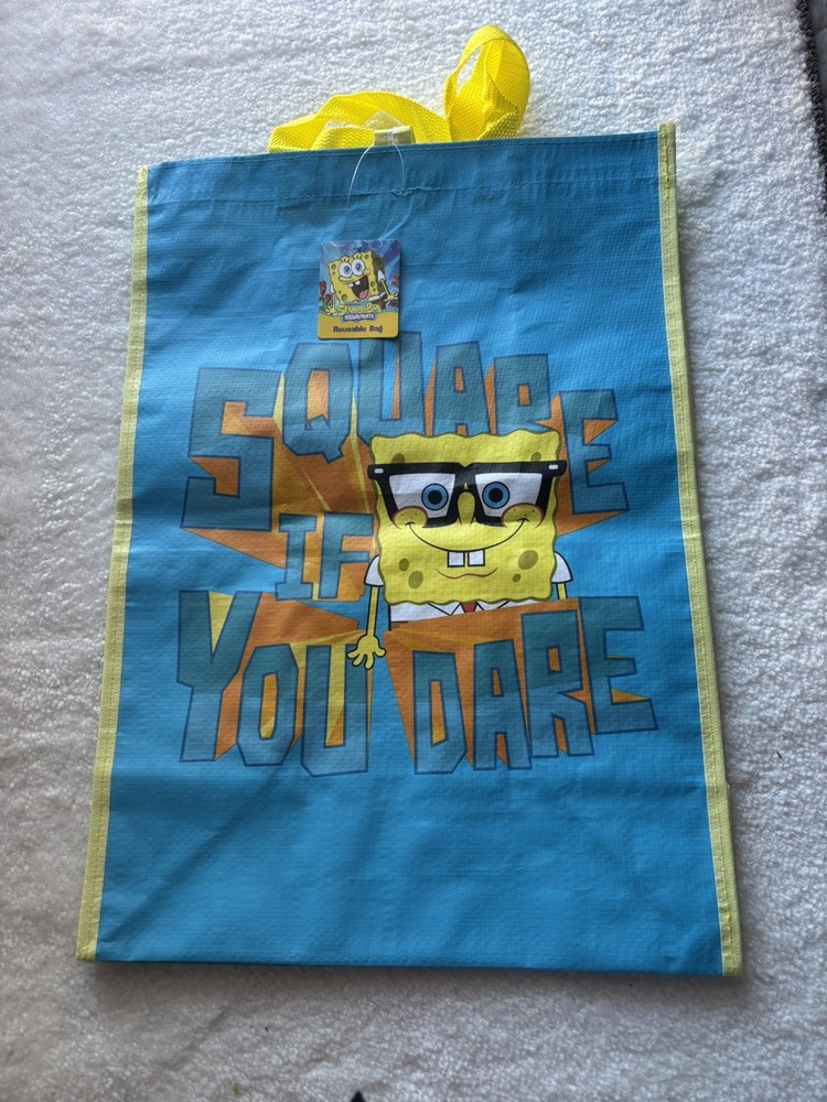 SpongeBob SquarePants Reusable Inspirational Themed Bag W/Handles. 18×13 In