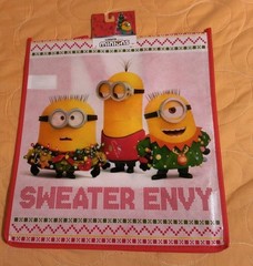 MINIONS Christmas Red 2-Sided Shopping Bag/Tote with Handle 🆕🆓 Shipping!
