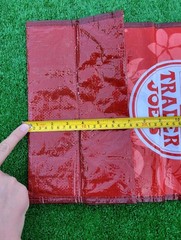 Trader Joe’s Red Hibiscus Reusable Plastic Shopping Tote Bag (16″x12″x7″)