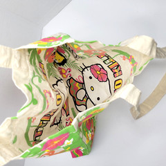 Hello Kitty Tote Bag Canvas Reusable Shopping Sak Jungle Rare Sanrio 13×14 2014