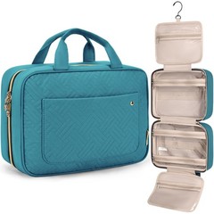 BAGSMART Toiletry Bag Travel with Hanging Hook, Large, Teal