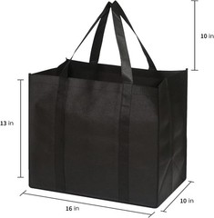 Durable Non-Woven 16″ Foldable Shopping Bags – 2 Pack, Reusable & Fashionable