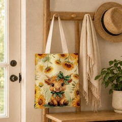Cute Cow Canvas Tote Bag for Women, Reusable Grocery Shoulder Shopping Bags, …