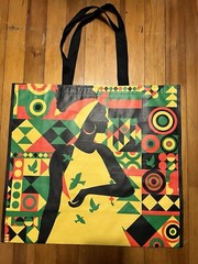REUSABLE SHOPPING TRAVEL TOTE BAG RASTA COLORS ECO FRIENDLY TJX NEW
