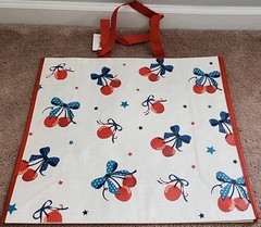 TJ MAXX – Red, White & Blue Cherries – Large Reusable Shopping Tote Eco Bag