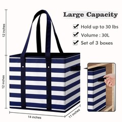 WISELIFE 4 Pack Reusable Grocery Bags Large Water Resistant Grocery Collapsib…