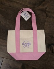 Trader Joe’s Mini Pastel Canvas Tote Bag Set Of 4 Pink Blue Green Purple NWT
